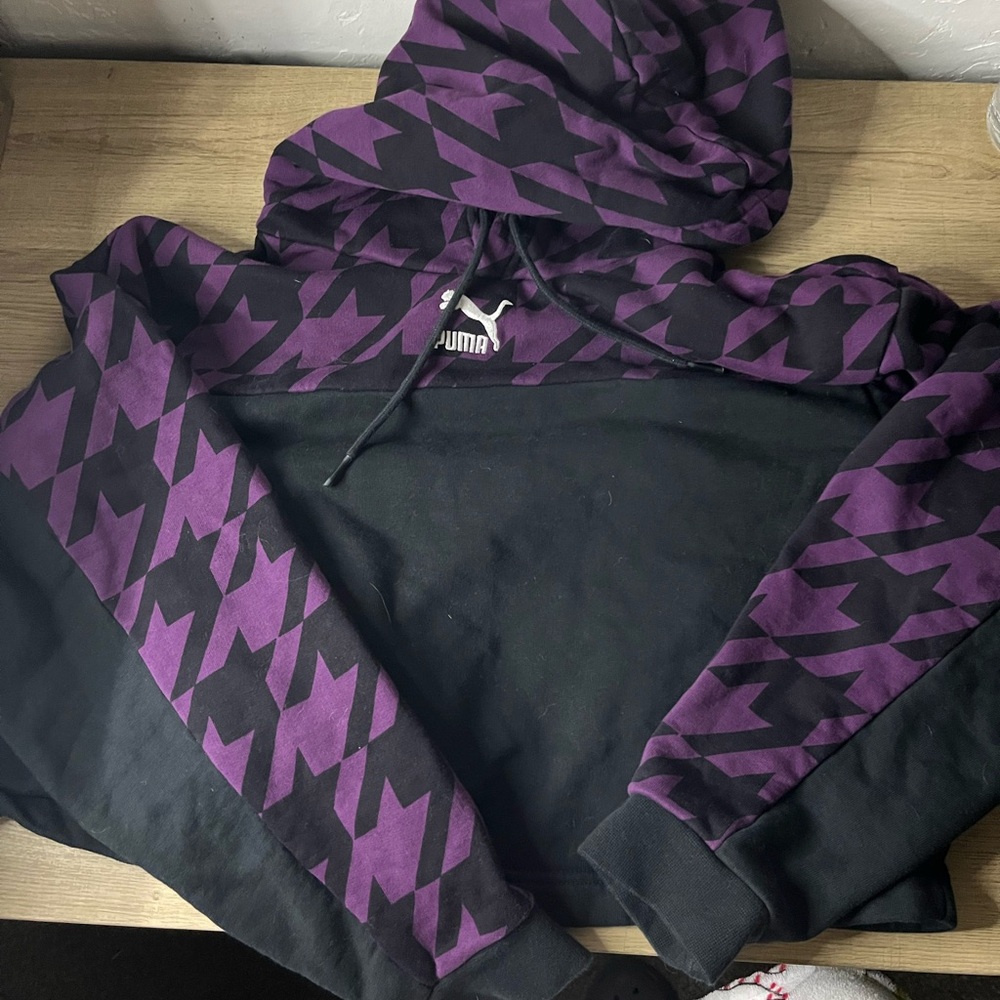 Puma Black and Purple Hoodie